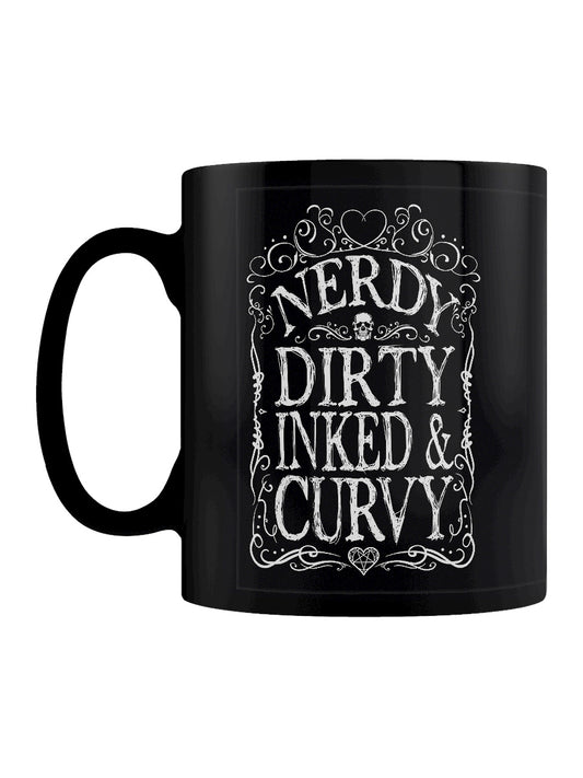 Nerdy Dirty Inked & Curvy Black Mug