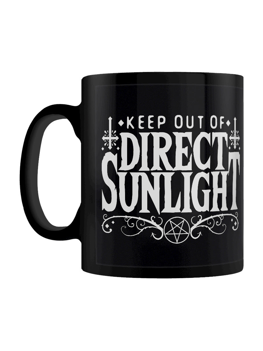 Keep Out Of Direct Sunlight Black Mug