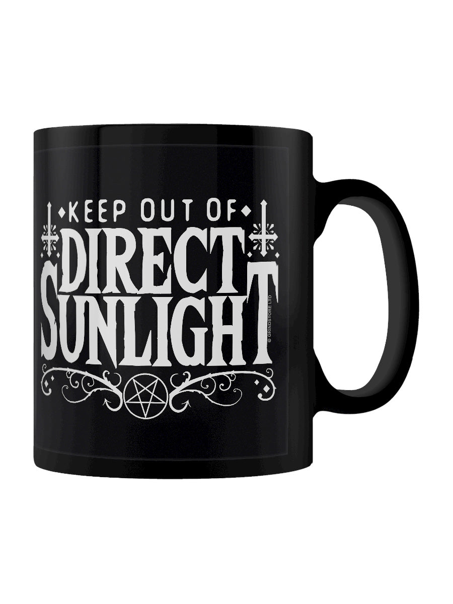 Keep Out Of Direct Sunlight Black Mug