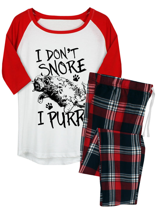 I Don't Snore I Purr Ladies Long Pyjama Set