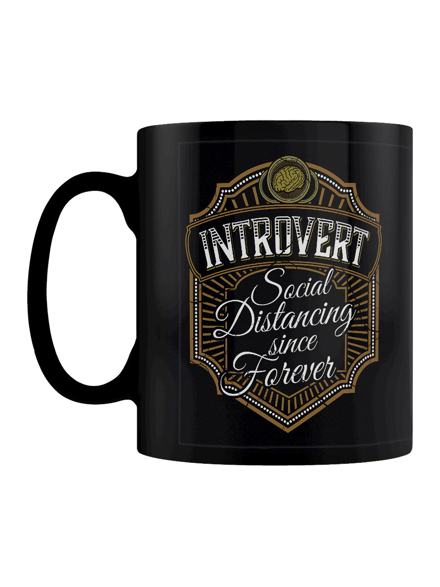 Introvert Social Distancing Since Forever Black Mug