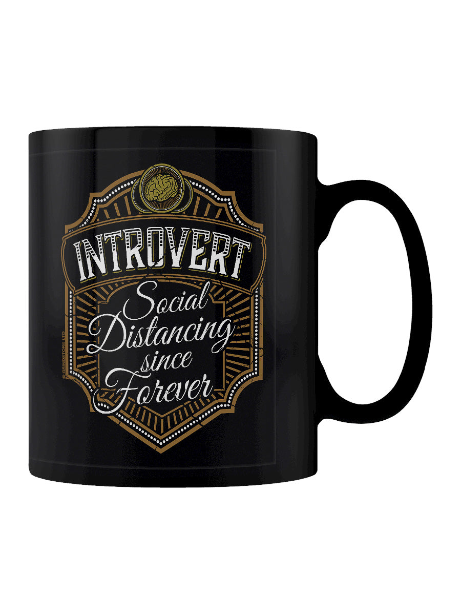 Introvert Social Distancing Since Forever Black Mug