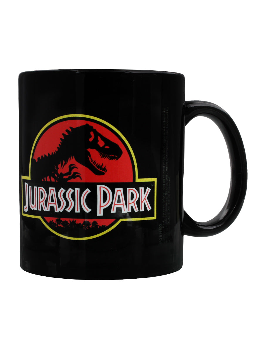 Jurassic Park Classic Logo Black Coffee Mug