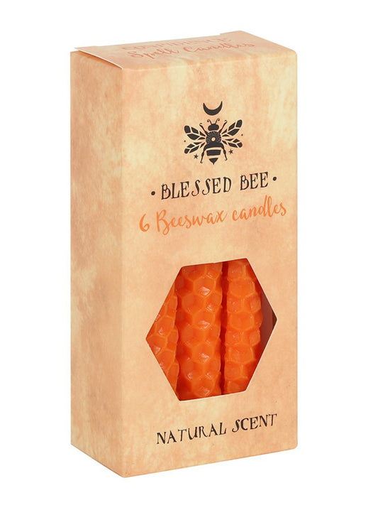 Blessed Bee Orange Beeswax Spell Candles - Confidence & Power