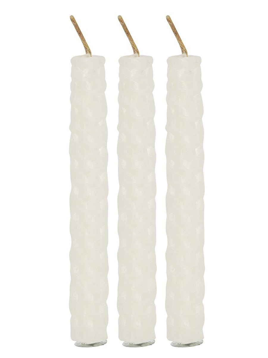 Blessed Bee White Beeswax Spell Candles - Peace & Happiness