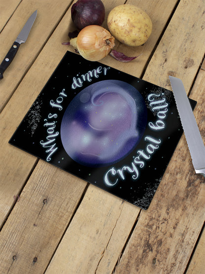 What's For Dinner Crystal Ball? Small Glass Chopping Board