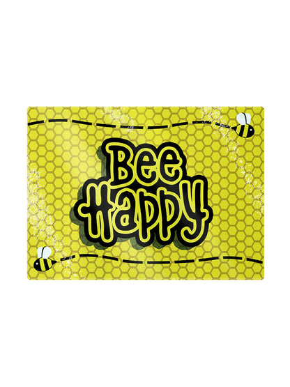 Bee Happy Small Glass Chopping Board
