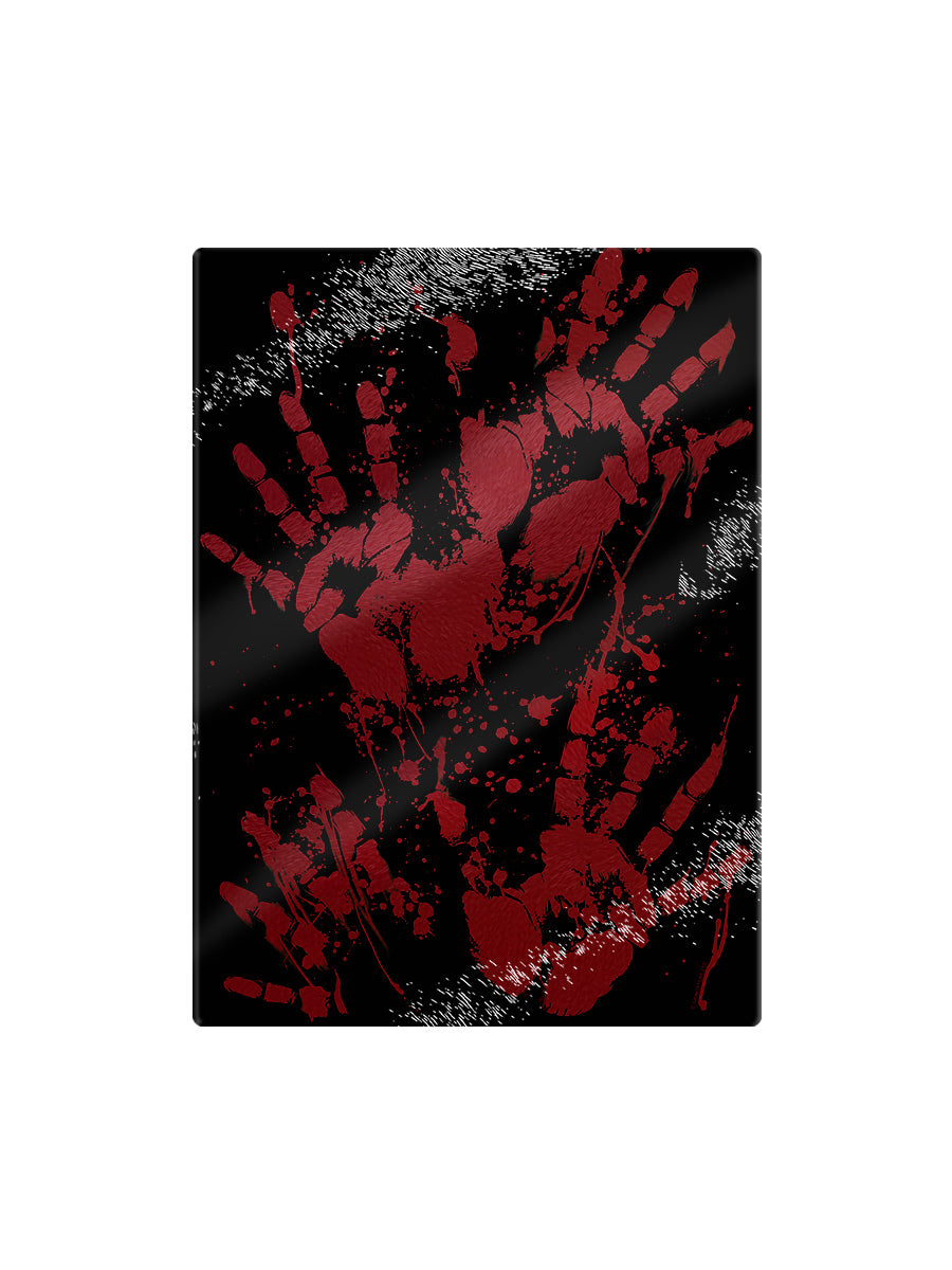 Bloody Hand Prints Small Glass Chopping Board
