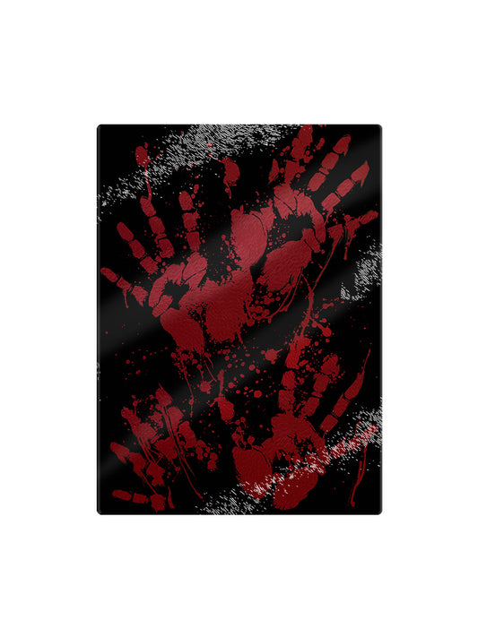 Bloody Hand Prints Small Glass Chopping Board