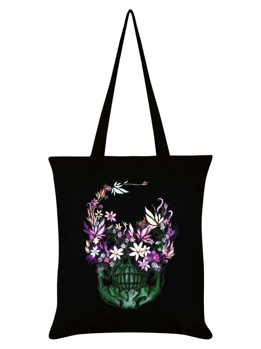 Unorthodox Collective Skull Bloom Black Tote Bag