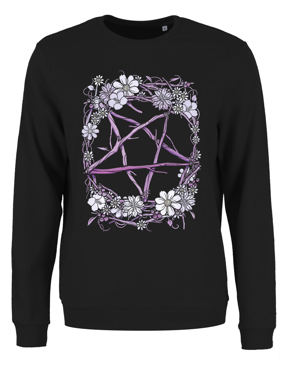 Pagan Pentagram Ladies Black Sweatshirt