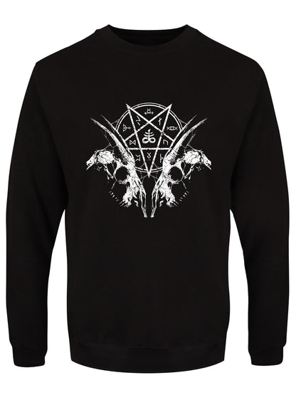 Goat Skull Pentagram Men's Black Sweatshirt