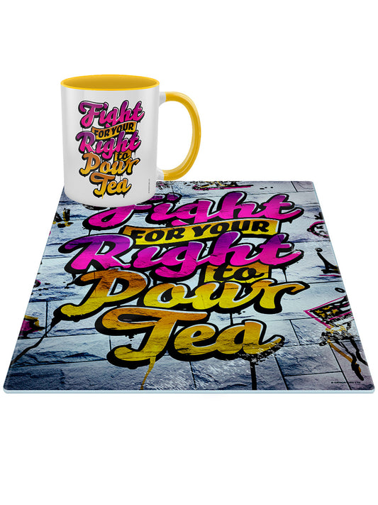 Fight For Your Right To Pour Tea Mug & Chopping Board Set