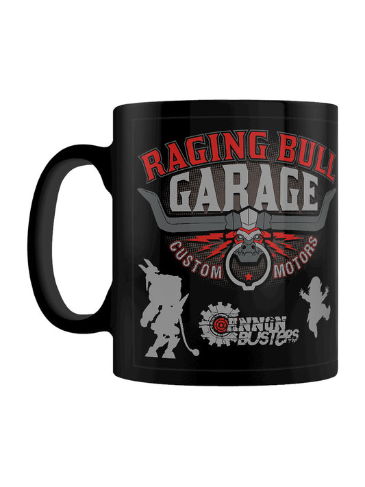 Cannon Busters Raging Bull Garage Black Coffee Mug