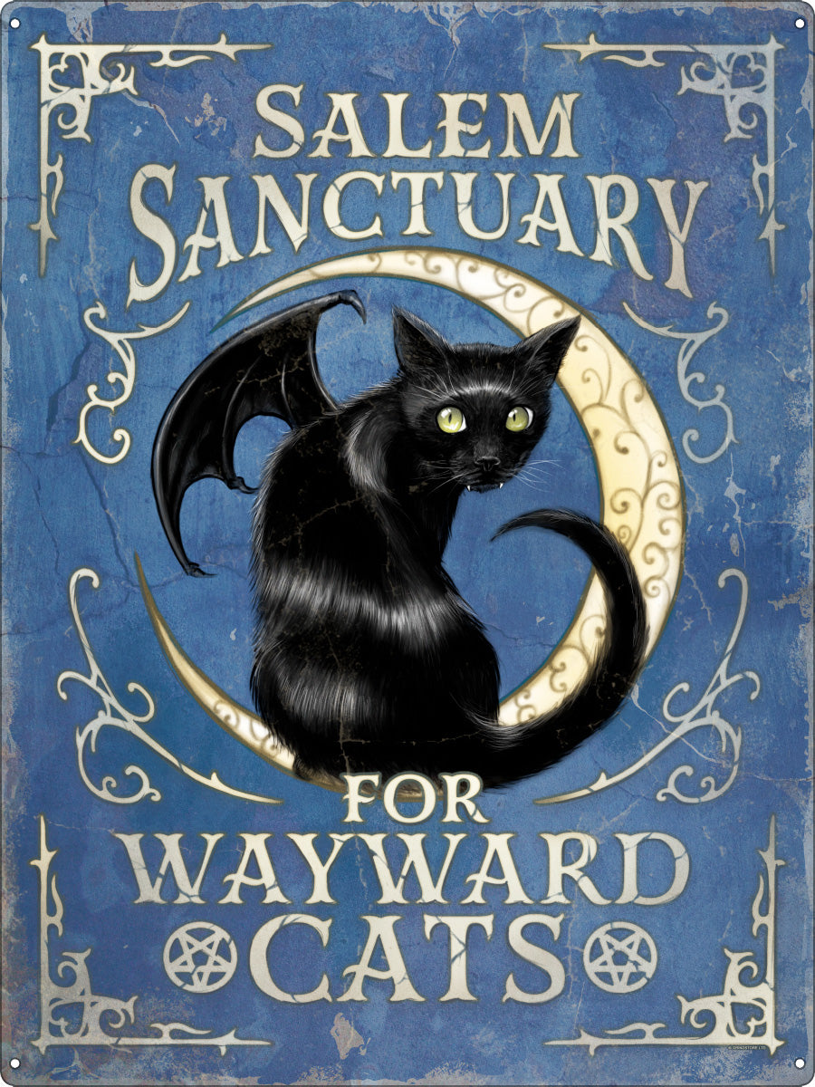 Salem Sanctuary For Wayward Cats Tin Sign