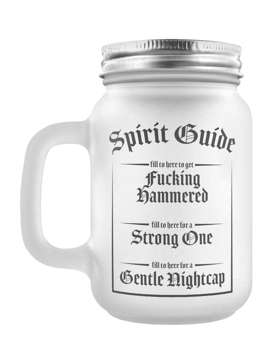 F**king Hammered Or A Gentle Nightcap? Spirit Guide Frosted Glass Mason Jar