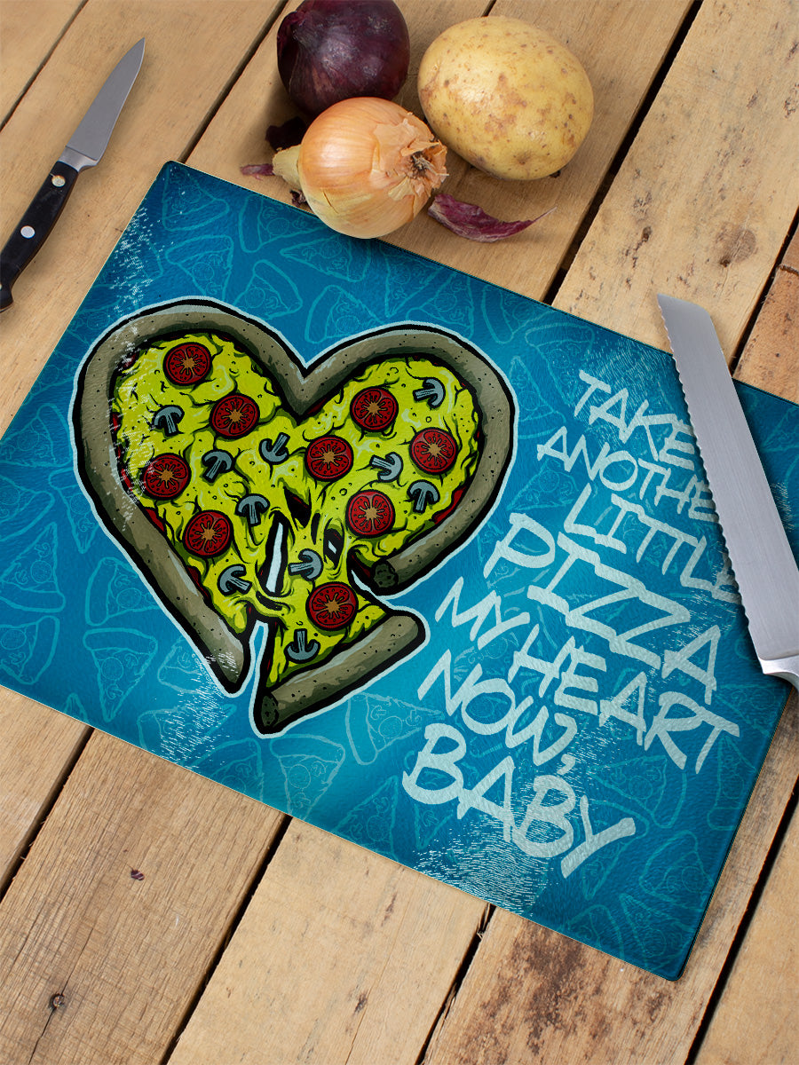Take Another Little Pizza My Heart Now Baby Glass Chopping Board