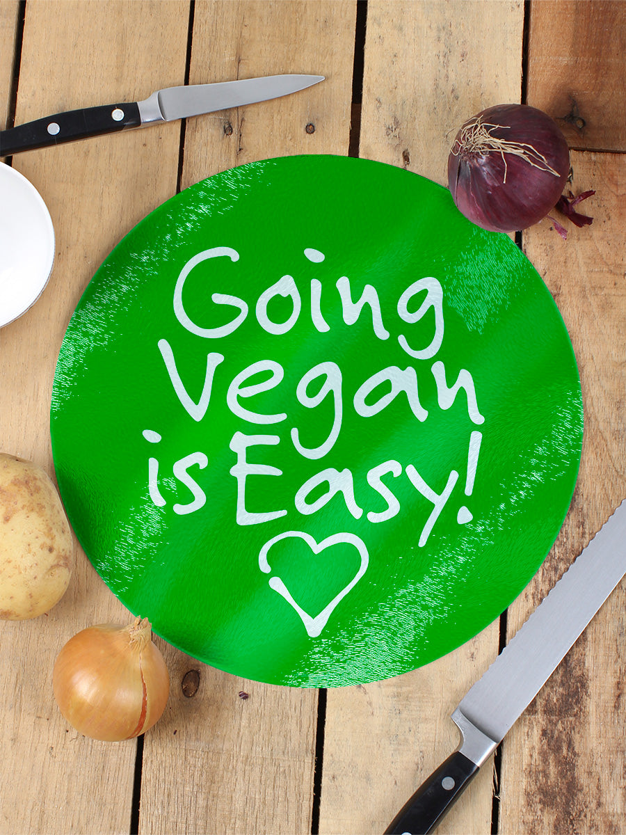 Going Vegan Is Easy Glass Chopping Board