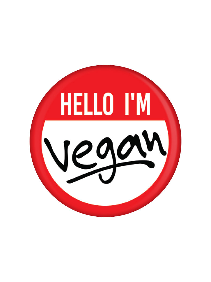 Hello I'm Vegan Badge