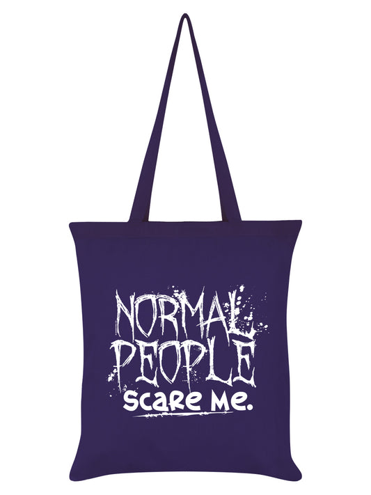 Normal People Scare Me Purple Tote Bag