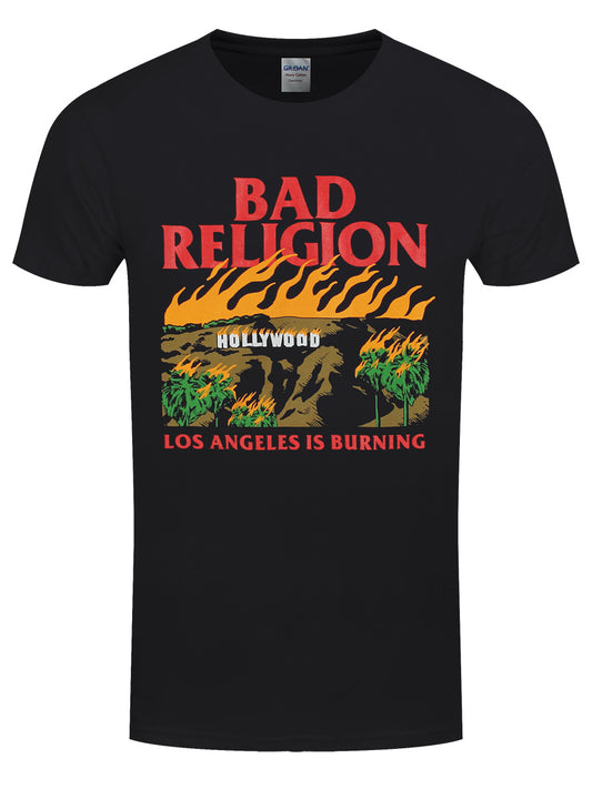 Bad Religion Burning Men's Black T-Shirt