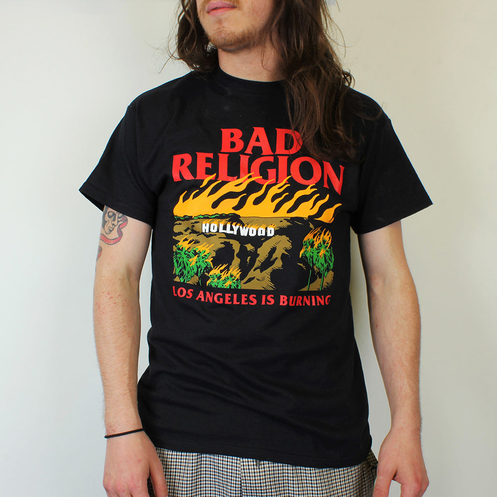 Bad Religion Burning Men's Black T-Shirt
