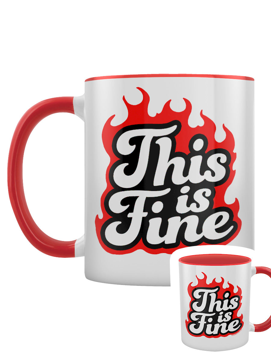 This Is Fine Red Inner 2-Tone Mug