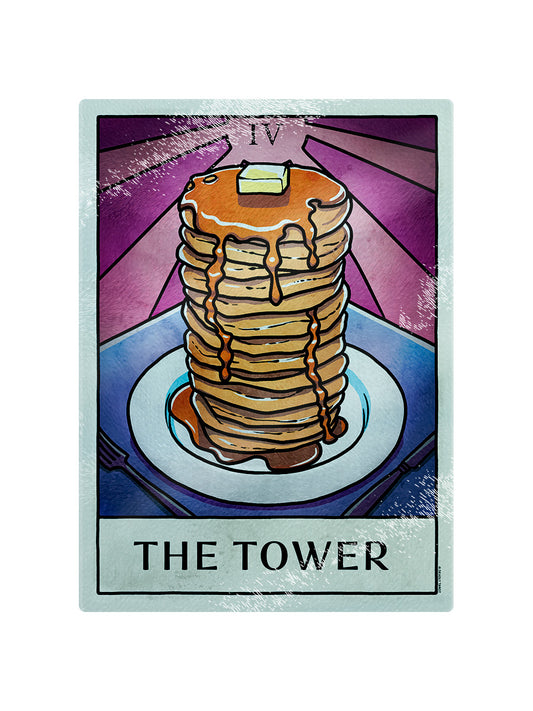 Deadly Tarot Life - The Tower Glass Chopping Board