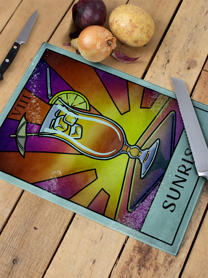 Deadly Tarot Life - Sunrise Glass Chopping Board
