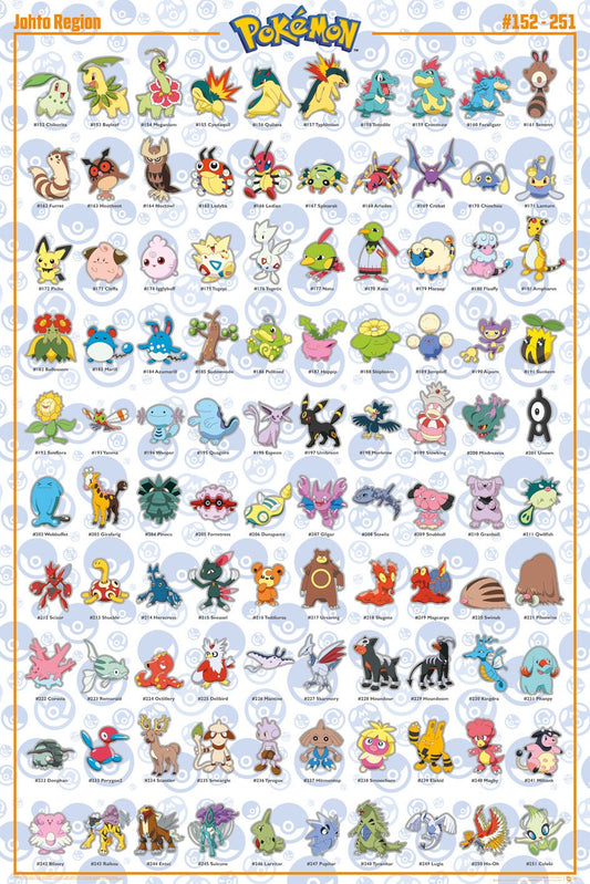 Pokemon Johto Pokemon Maxi Poster