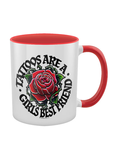 Tattoos Are A Girl's Best Friend Red Inner 2-Tone Mug