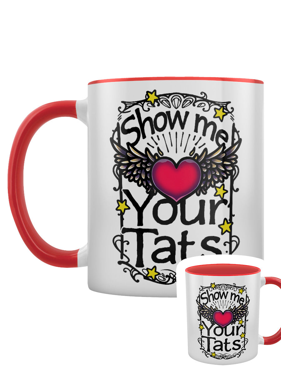 Show Me Your Tats Red Inner 2-Tone Mug