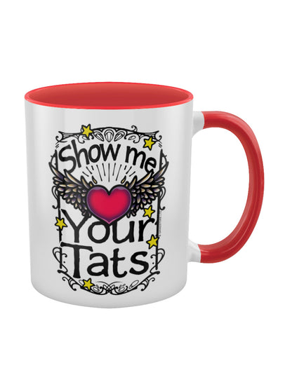 Show Me Your Tats Red Inner 2-Tone Mug