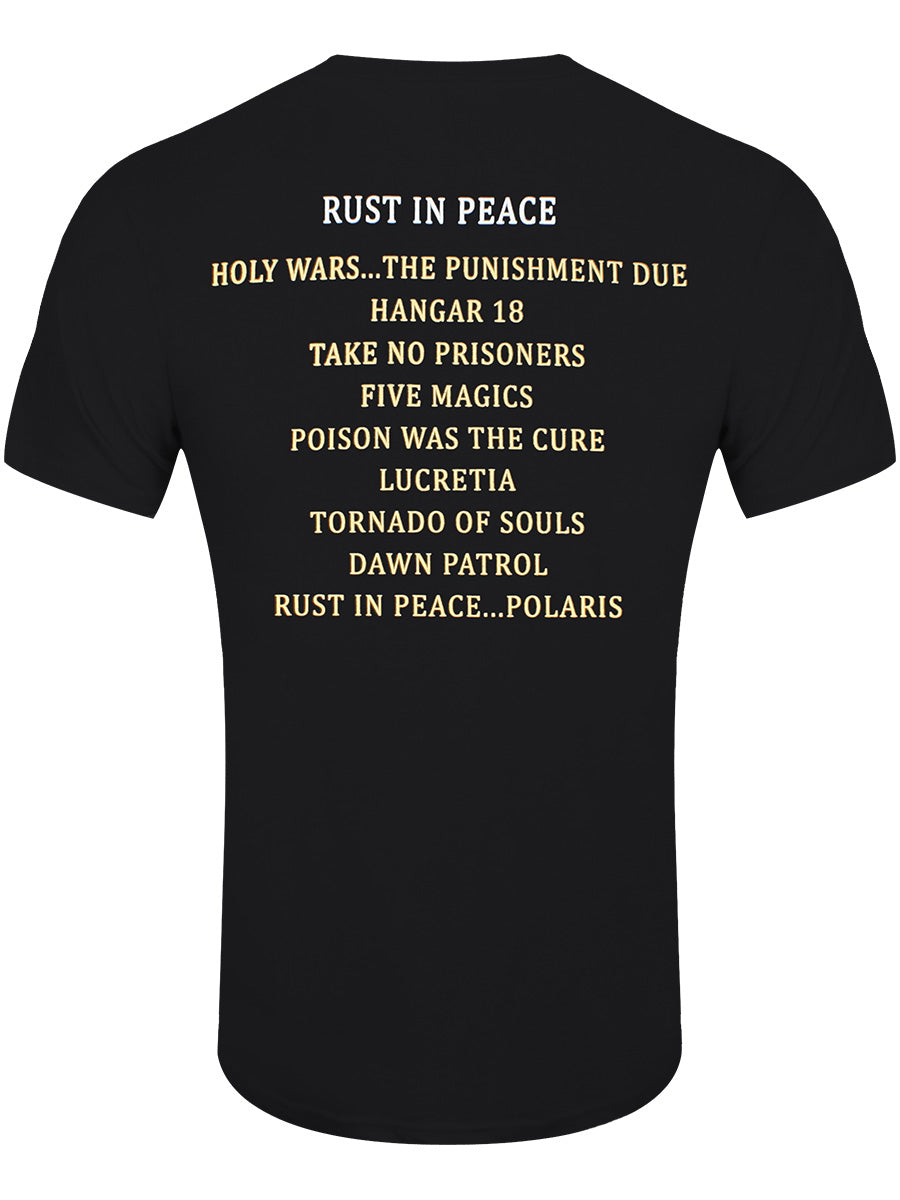 Megadeth Rust In Peace Tracklist Men's Black T-Shirt