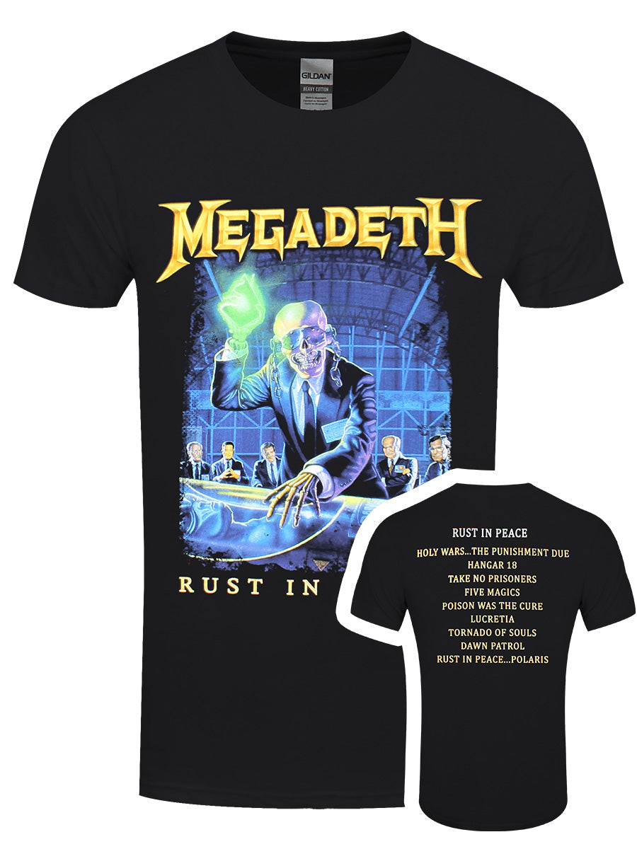 Megadeth Rust In Peace Tracklist Men's Black T-Shirt