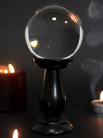 Small Clear Crystal Ball on Stand