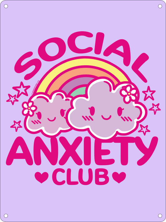 Social Anxiety Club Mini Tin Sign