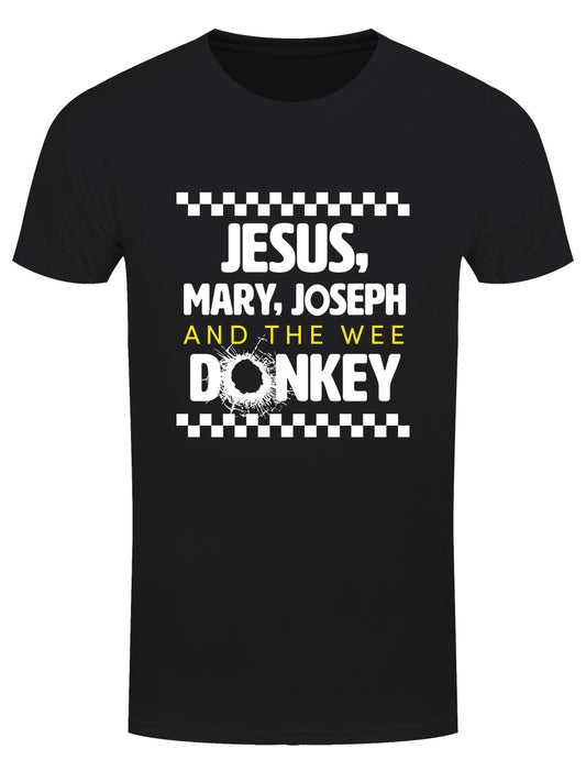 Jesus, Mary, Joseph and The Wee Donkey Men's Black T-Shirt