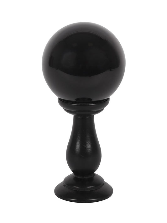 Small Black Crystal Ball on Stand