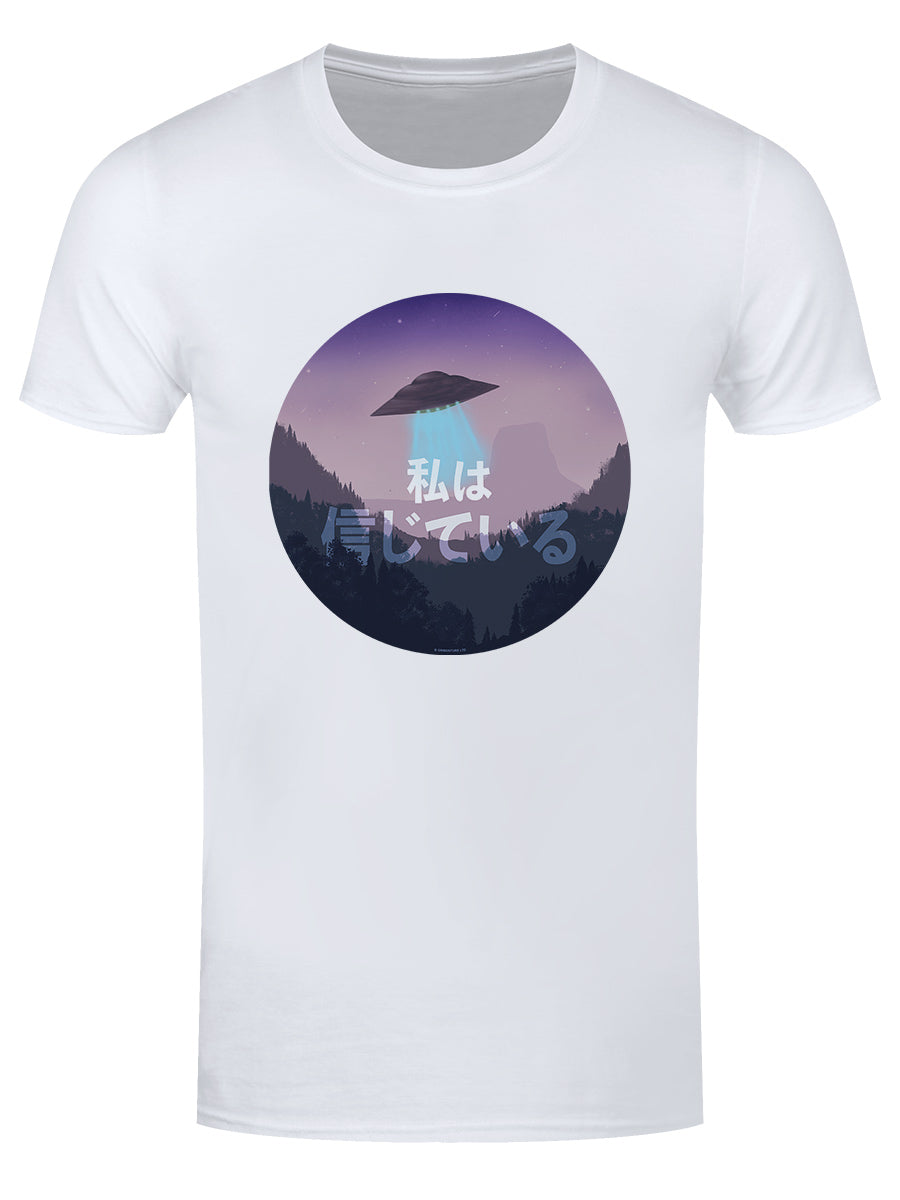 I Want To Believe Retro UFO Men's White T-Shirt
