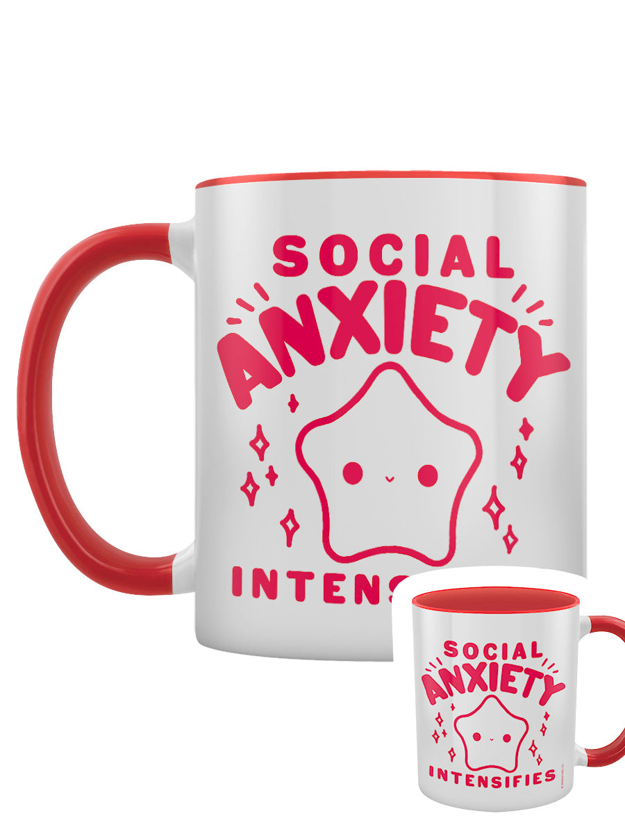Social Anxiety Intensifies Red Inner 2-Tone Mug