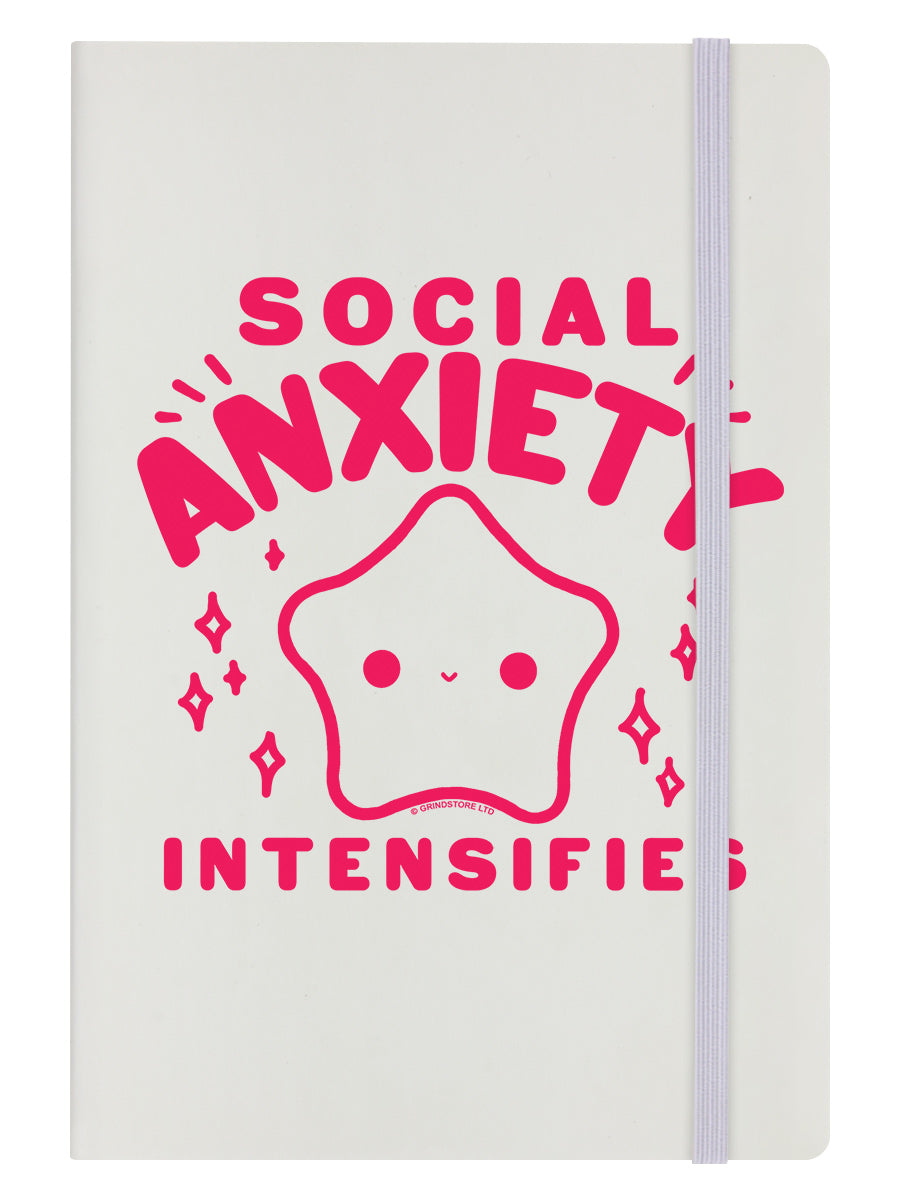 Social Anxiety Intensifies Cream A5 Hard Cover Notebook