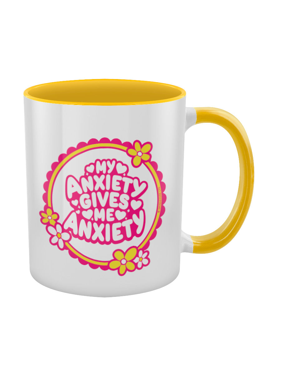 My Anxiety Gives Me Anxiety Yellow Inner 2-Tone Mug