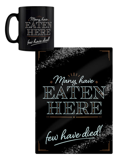 Many Have Eaten Here, Few Have Died Mug & Chopping Board Set