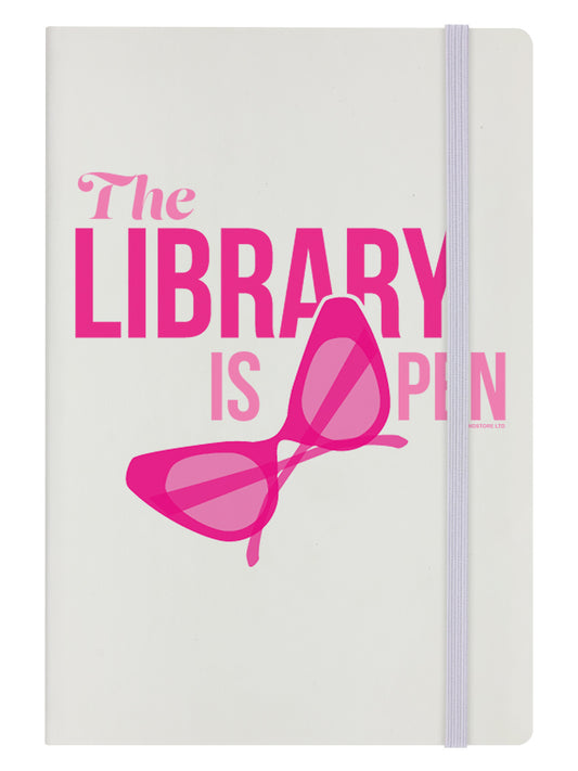 The Library Is Open Cream A5 Hard Cover Notebook