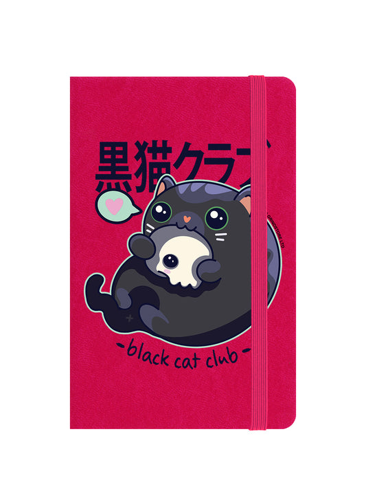 Kawaii Coven Black Cat Club Pink A6 Notebook