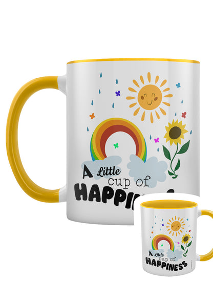 A Little Cup of Happiness Yellow Inner 2-Tone Mug