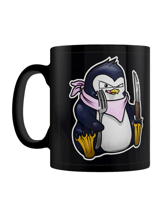 Psycho Penguin Getting Hangry Black Mug
