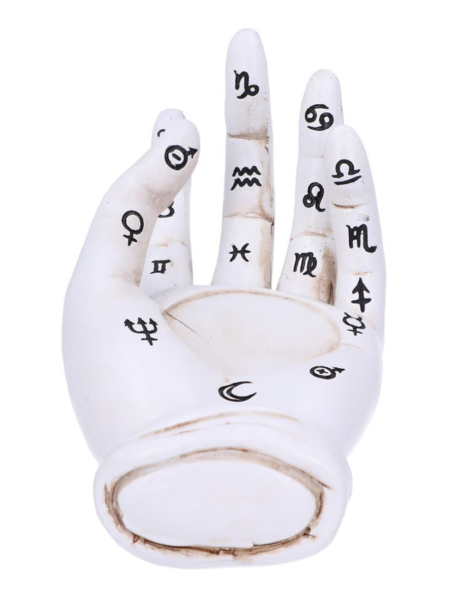 Palmist's Prediction White Chiromancy Hand Candle Holder