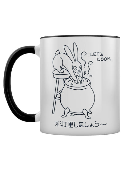Kawaii Bunny Let's Cook Black Inner 2-Tone Mug